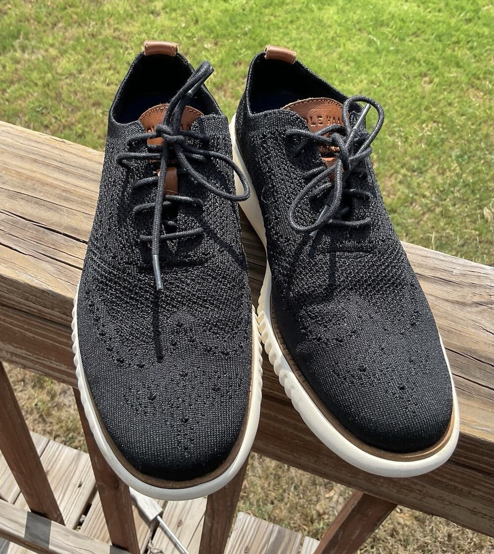 Cole Haan Shoes Men’s 7 1/2 M Zerogrand Wingtip Oxford Black Knit Leather C24948